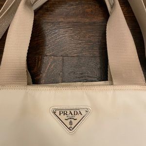 Prada White Nylon Bag with Strap